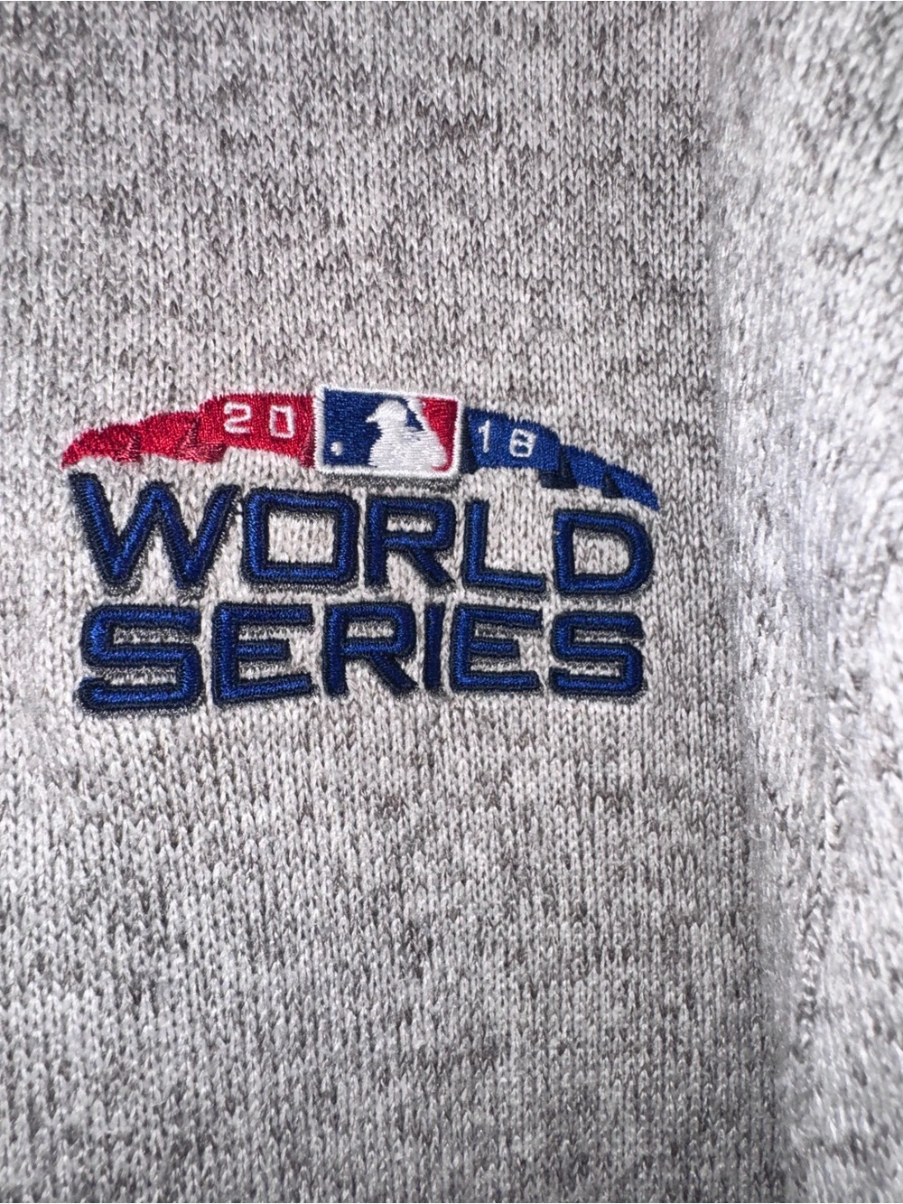47 Brand Grey Crewneck Sweater with World Series Embroidery